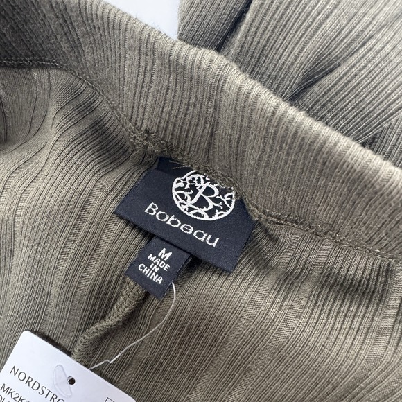 BOBEAU Women's‎ Size Medium Ribbed Midi Skirt In Olive Green NWT - Picture 2 of 5